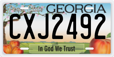 GA license plate CXJ2492