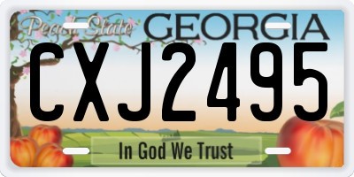 GA license plate CXJ2495