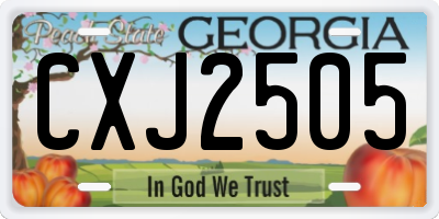 GA license plate CXJ2505