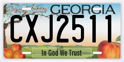 GA license plate CXJ2511