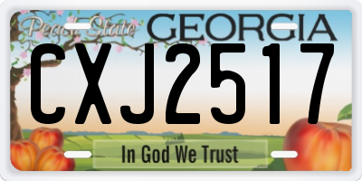 GA license plate CXJ2517