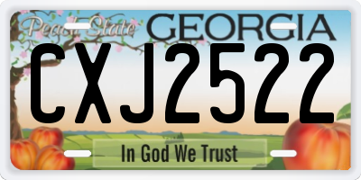 GA license plate CXJ2522