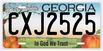 GA license plate CXJ2525