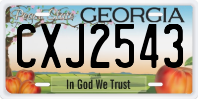 GA license plate CXJ2543