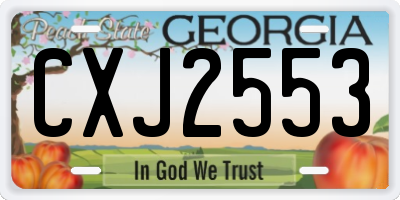 GA license plate CXJ2553