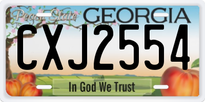 GA license plate CXJ2554