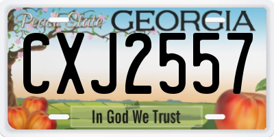 GA license plate CXJ2557