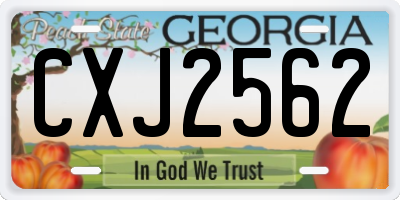 GA license plate CXJ2562