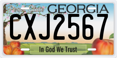 GA license plate CXJ2567