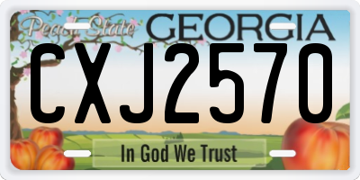 GA license plate CXJ2570