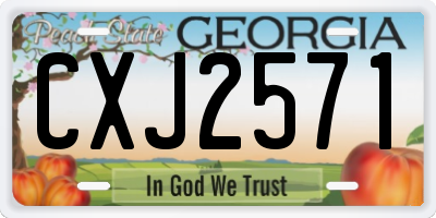GA license plate CXJ2571