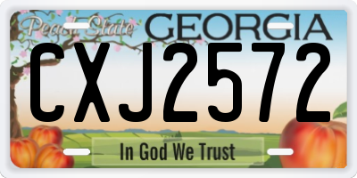 GA license plate CXJ2572