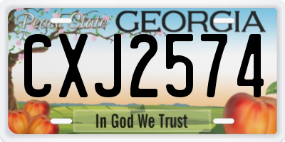 GA license plate CXJ2574
