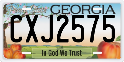 GA license plate CXJ2575