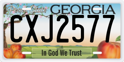 GA license plate CXJ2577