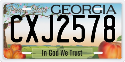GA license plate CXJ2578