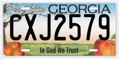 GA license plate CXJ2579