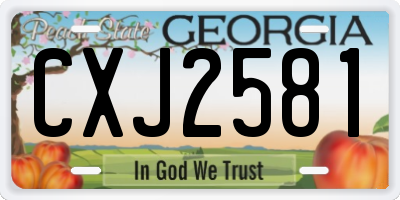 GA license plate CXJ2581