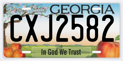 GA license plate CXJ2582
