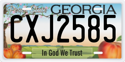GA license plate CXJ2585