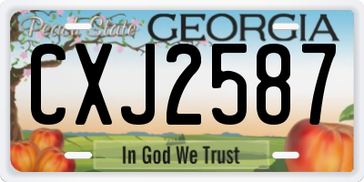 GA license plate CXJ2587