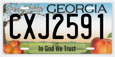 GA license plate CXJ2591