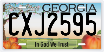 GA license plate CXJ2595