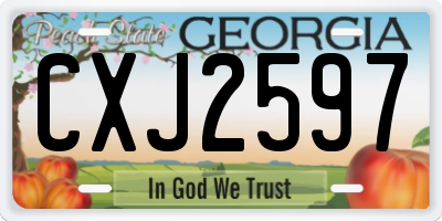 GA license plate CXJ2597