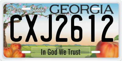 GA license plate CXJ2612