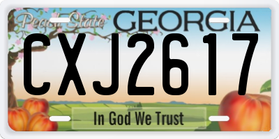 GA license plate CXJ2617