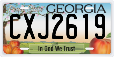 GA license plate CXJ2619