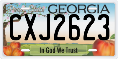 GA license plate CXJ2623