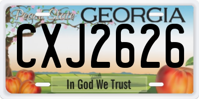 GA license plate CXJ2626