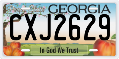 GA license plate CXJ2629