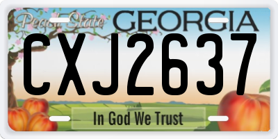GA license plate CXJ2637