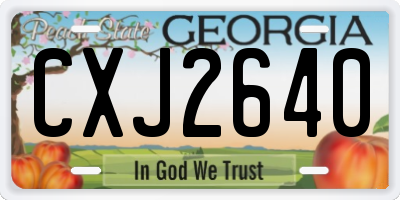 GA license plate CXJ2640