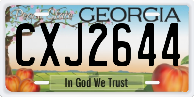 GA license plate CXJ2644