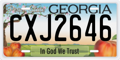 GA license plate CXJ2646