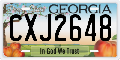 GA license plate CXJ2648