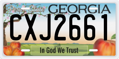 GA license plate CXJ2661