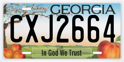 GA license plate CXJ2664