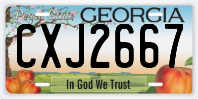 GA license plate CXJ2667