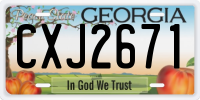 GA license plate CXJ2671
