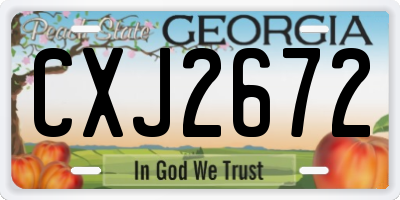 GA license plate CXJ2672