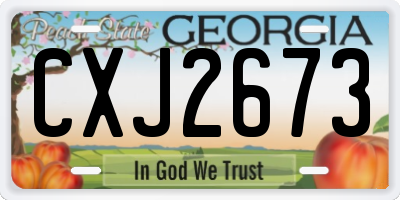 GA license plate CXJ2673