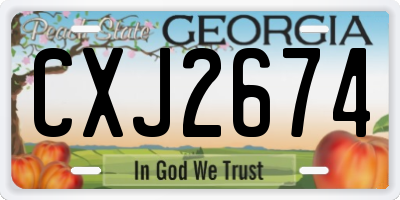 GA license plate CXJ2674