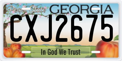 GA license plate CXJ2675