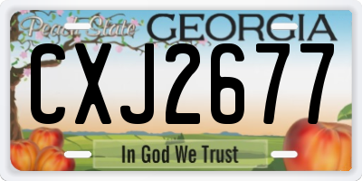 GA license plate CXJ2677
