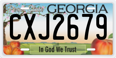 GA license plate CXJ2679