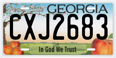 GA license plate CXJ2683